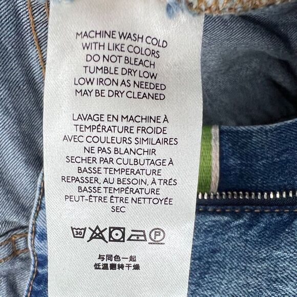 Pilcro Jeans Women 25 Blue Mom High Rise Distressed Denim Stretch Relaxed Grunge - Picture 13 of 15